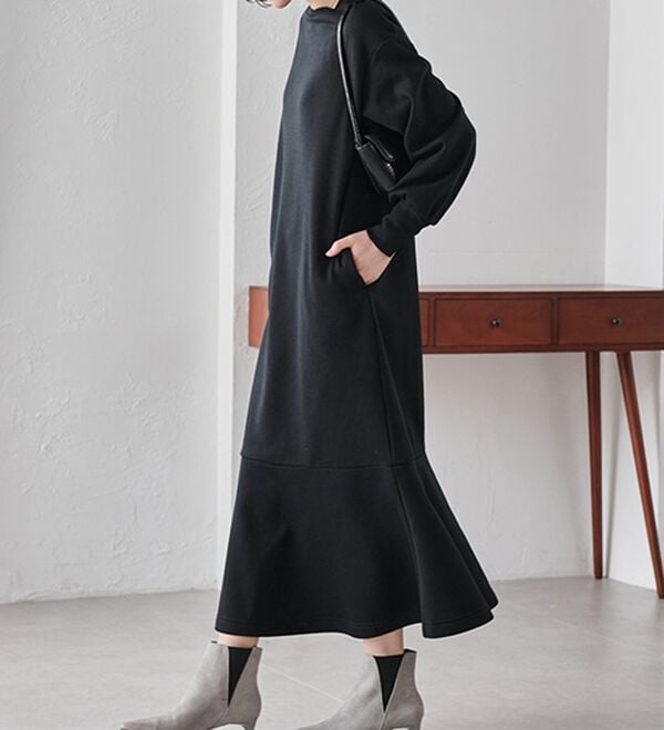 RANAN（ラナン）の「＜ＨＩＧＨ　ＳＰＥＣ＞毛玉になりにくい！ペプラムデザインワンピース（その他ワンピース）」｜詳細画像