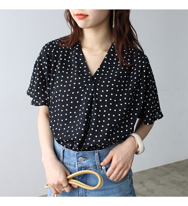 GeeRA（ジーラ）の「サラサラ涼しい！着やせも叶うフレアー袖ブラウス（ブラウス）」｜詳細画像