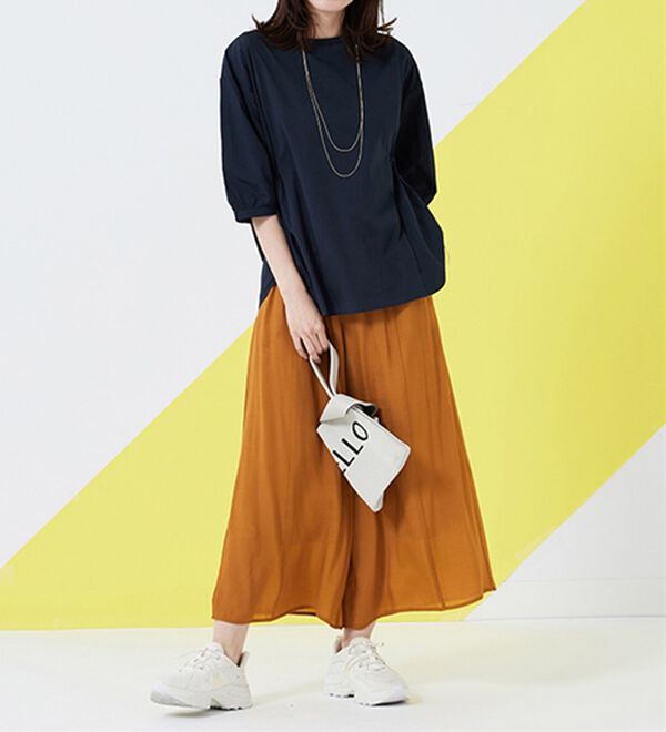 BELLUNA（ベルーナ）の「高見え！異素材切替ドロスト使いプルオーバー（カットソー）」｜詳細画像