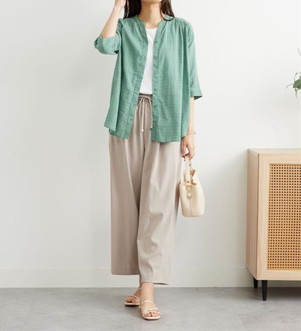 BELLUNA（ベルーナ）の「ふんわりシャドーチェック素材シャツ（シャツ）」｜詳細画像