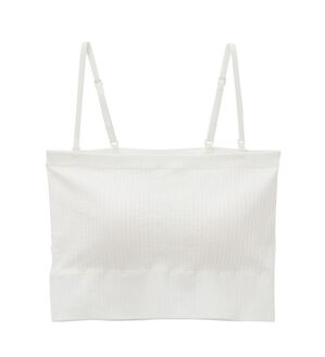 YU'NOW（ユナウ）の「カップ付ショート丈チューブキャミ（ブラトップ・カップ付きインナー）」｜ホワイト