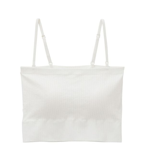 YU'NOW（ユナウ）の「カップ付ショート丈チューブキャミ（ブラトップ・カップ付きインナー）」｜ホワイト