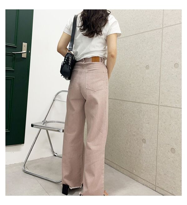 GeeRA（ジーラ）の「オリジナルパッチハイウエストデニム（ワイドパンツ・ガウチョ）」｜詳細画像