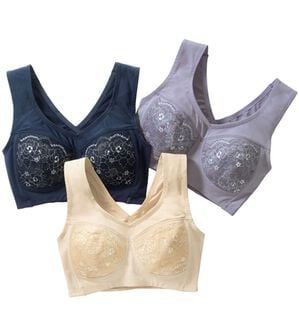 LAVIENNE（ラヴィエンヌ）の「【３色組】スキッと美姿勢ノンワイヤーブラ（ブラジャー）」｜3色組