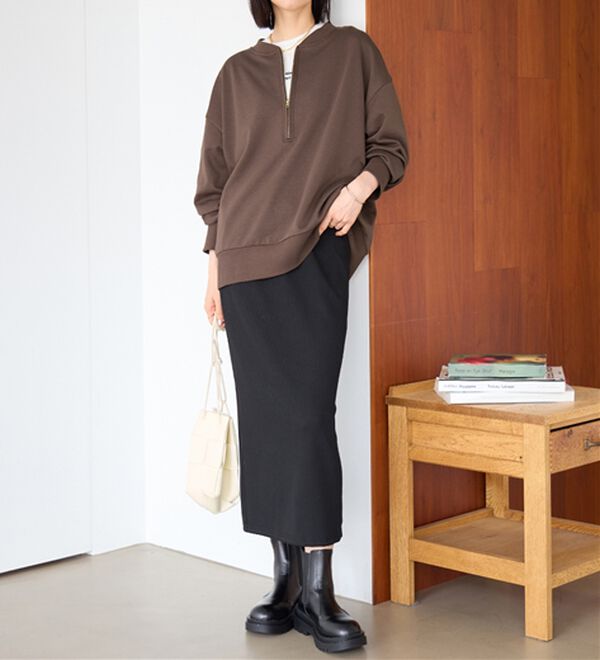 Viola e Viola（ヴィオラ エ ヴィオラ）の「抜け感！ハーフジップ大人スウェット（トレーナー・スウェット）」｜詳細画像