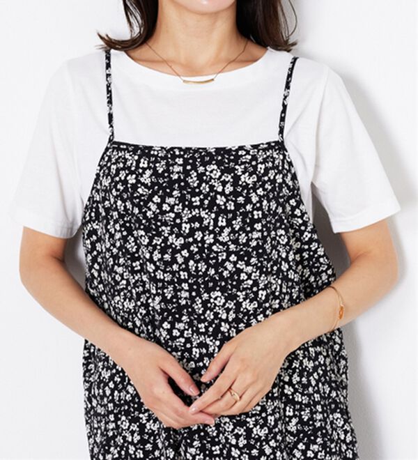 BELLUNA（ベルーナ）の「【2点セット】花柄プリントキャミワンピースアンサンブル（プリントワンピース）」｜詳細画像