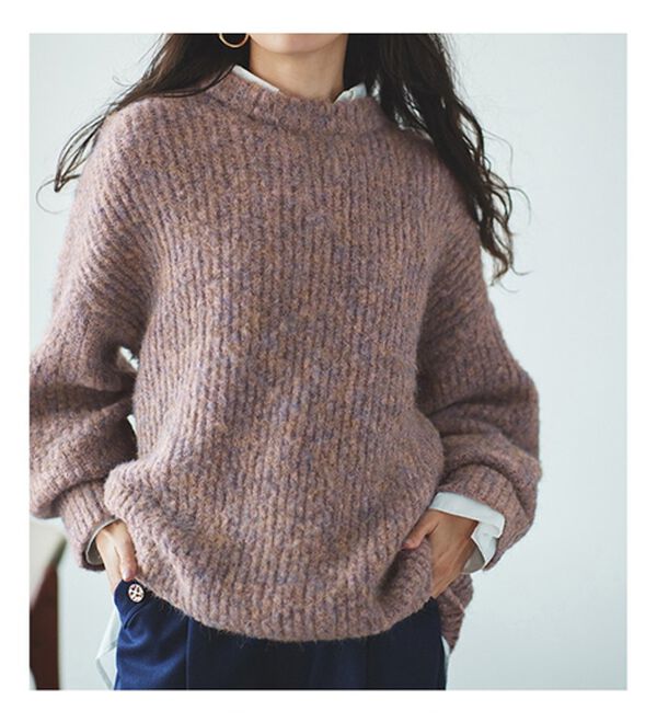 RANAN（ラナン）の「ボリューム袖ふんわりミックスニット（ニット・セーター）」｜詳細画像