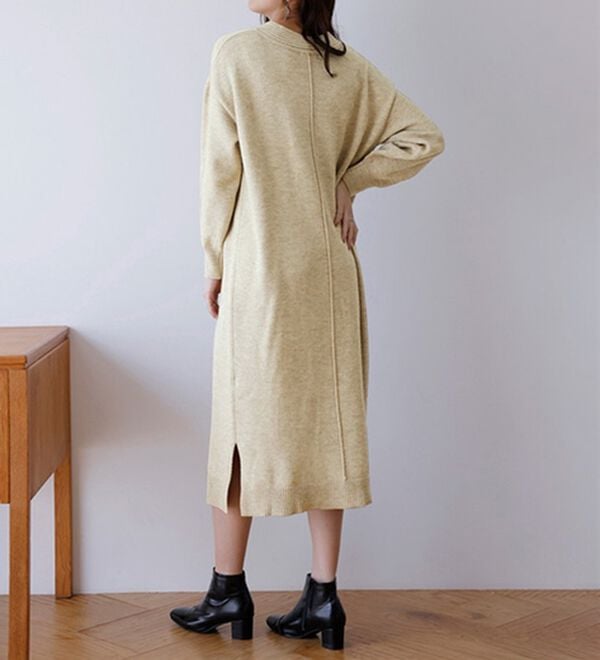 RANAN（ラナン）の「ディープキーネックニットワンピース（ニットワンピース）」｜詳細画像