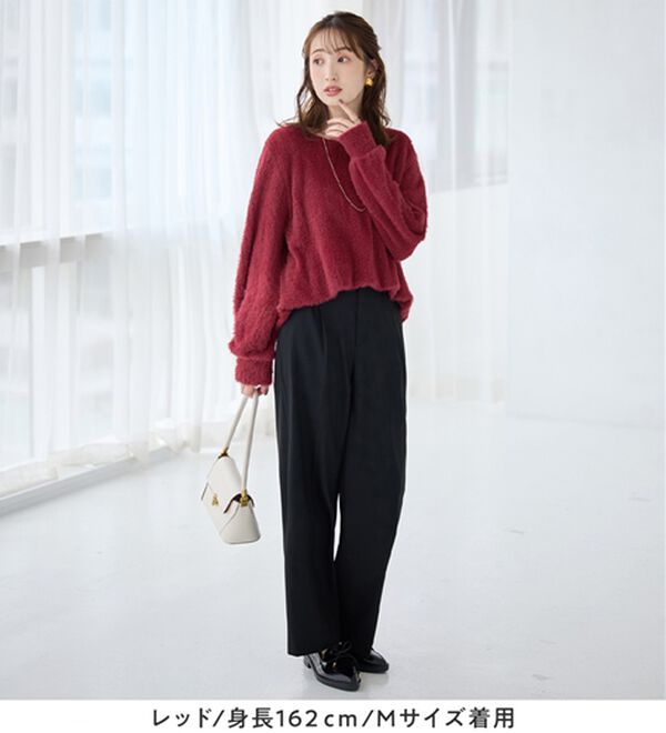 alotta（アロッタ）の「【見た目はニット、着心地はカットソー】フェザーカットソーゆるトップス（カットソー）」｜詳細画像