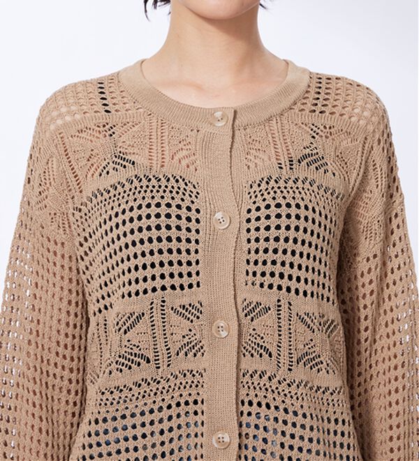 BELLUNA（ベルーナ）の「透かし編ニットカーディガン（ニットカーディガン）」｜詳細画像