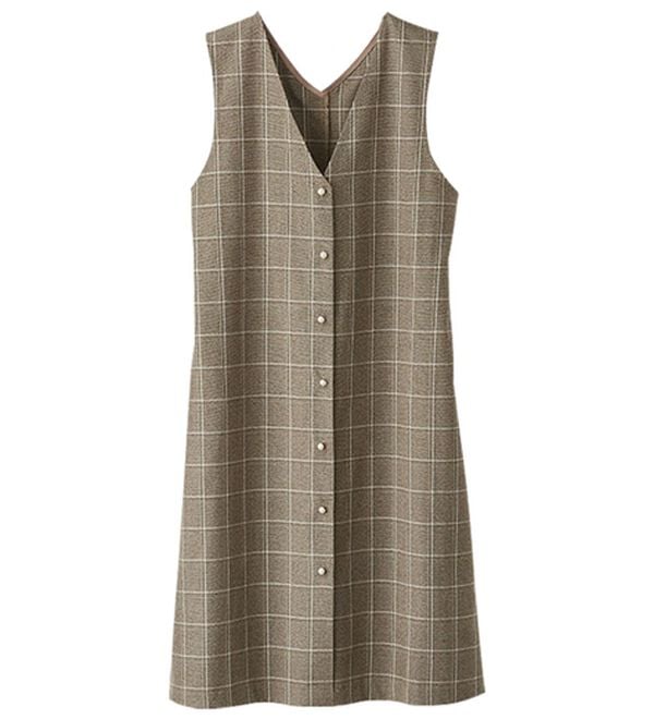 BELLUNA（ベルーナ）の「ウール調素材パールボタン使いジャンパードレス（ジャンパースカート）」｜詳細画像