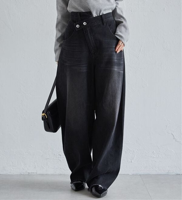 RANAN（ラナン）の「クロスウエストカーブデニム（フルレングスパンツ）」｜詳細画像
