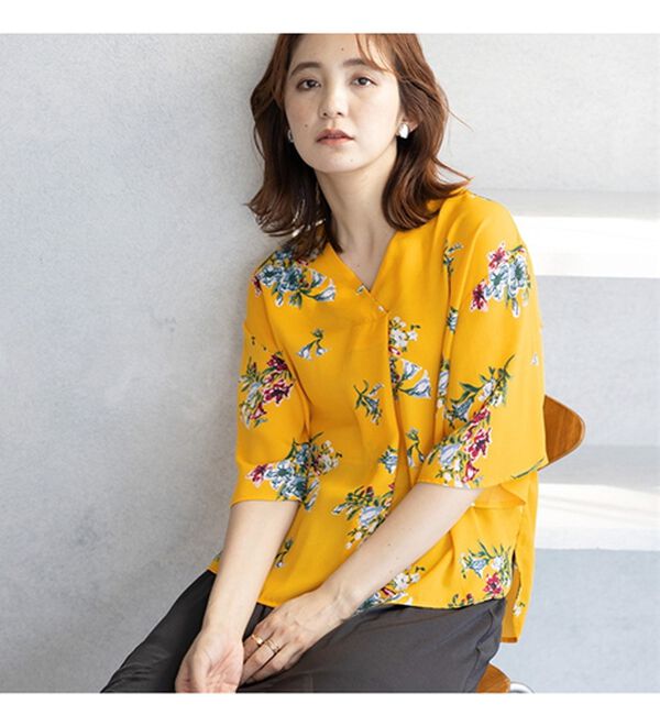 GeeRA（ジーラ）の「花柄フレアースリーブブラウス（ブラウス）」｜詳細画像