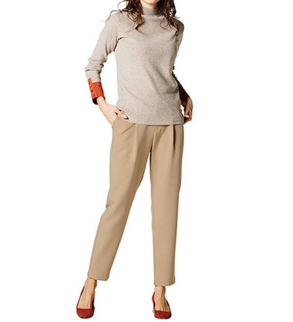 RANAN（ラナン）の「【選べる股下】美脚シルエットタックパンツ（股下６１・６５ｃｍ）（フルレングスパンツ）」｜詳細画像