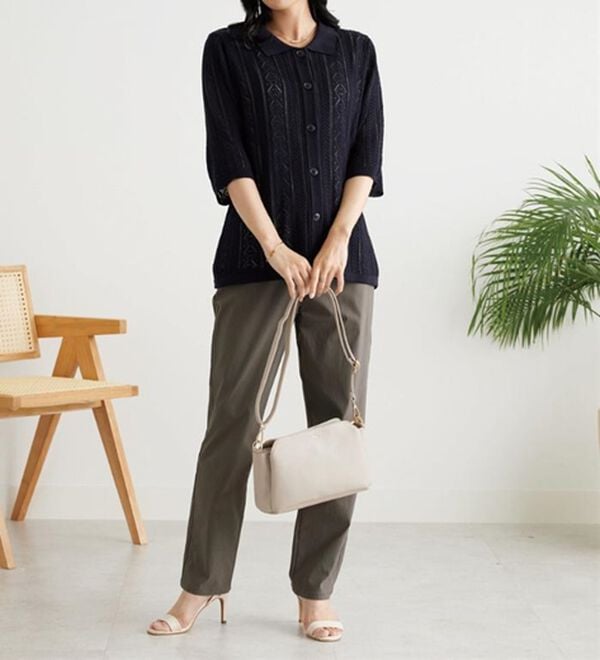 BELLUNA（ベルーナ）の「冷感ピケストレッチ素材スリムパンツ（フルレングスパンツ）」｜詳細画像