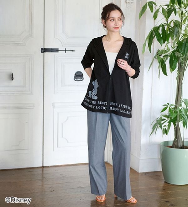 BELLUNA（ベルーナ）の「＜Ｄｉｓｎｅｙ＞【ミッキー】ロゴプリント裏メッシュパーカー（パーカー）」｜詳細画像