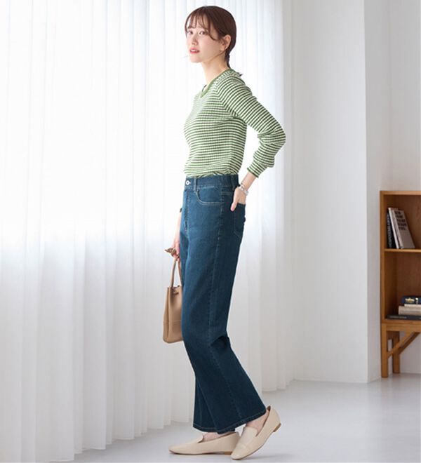 Viola e Viola（ヴィオラ エ ヴィオラ）の「のび心地　ゆるストレートパンツ（フルレングスパンツ）」｜詳細画像