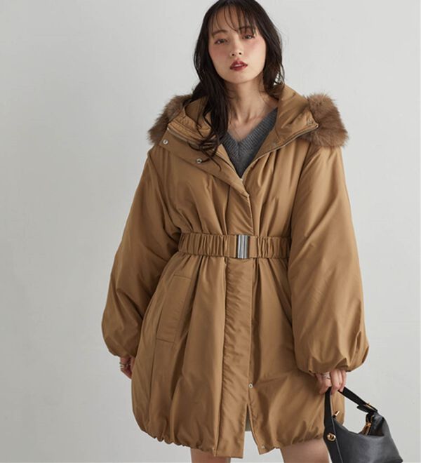 RANAN（ラナン）の「ミドル丈フードファー中わたダウンコート（ハーフコート）」｜詳細画像