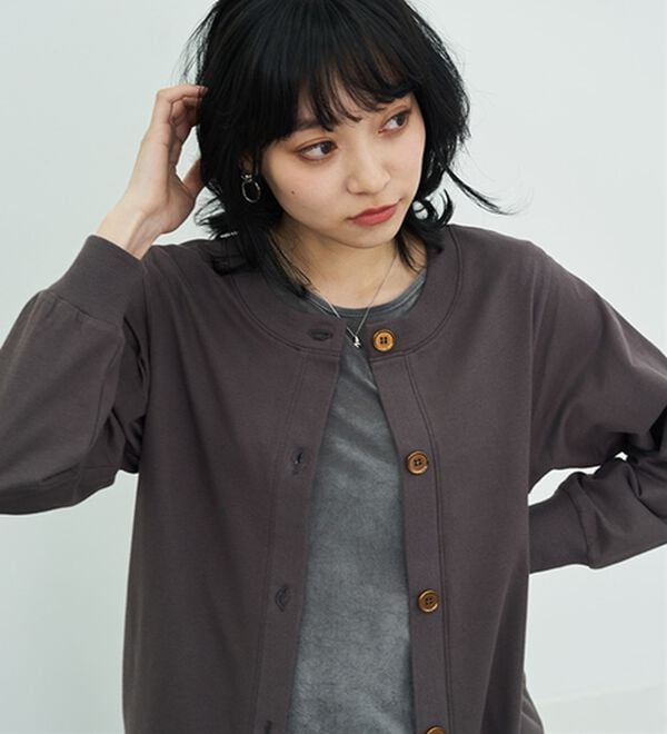 BELLUNA（ベルーナ）の「綿１００％リブ使いカーディガン（その他カーディガン）」｜詳細画像