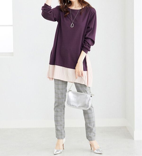 BELLUNA（ベルーナ）の「裾プリーツ切替チュニック（チュニック）」｜詳細画像