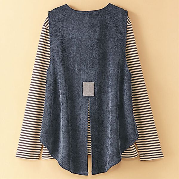 BELLUNA（ベルーナ）の「配色使いコーデュロイベストアンサンブル（ベスト）」｜詳細画像