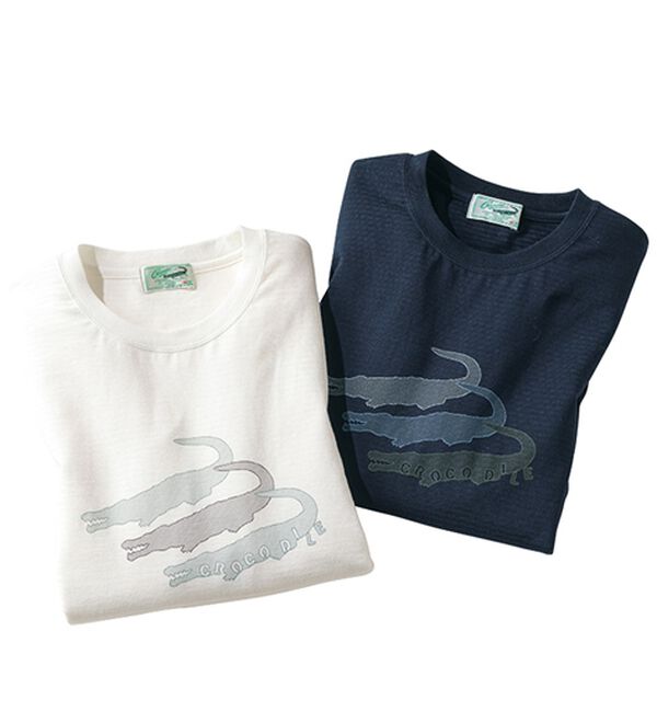 「＜クロコダイル＞シャドーボーダーＴシャツ（メンズＴシャツ）」｜詳細画像