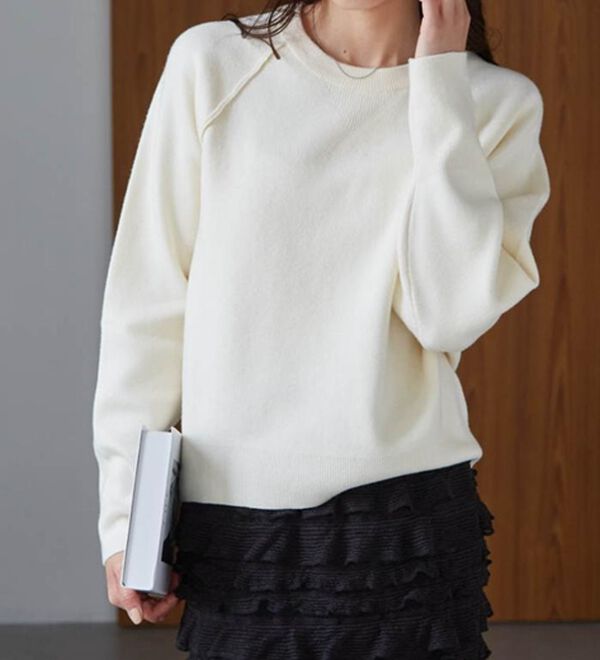 RANAN（ラナン）の「パチパチしにくい！大人のきれいめトレーナーニット（ニット・セーター）」｜詳細画像