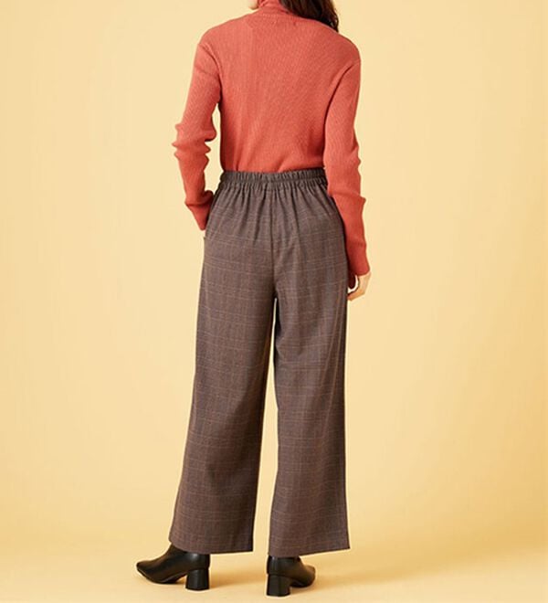BELLUNA（ベルーナ）の「サマ見え（スーパーウォーム）ウール調ボタン使いワイドパンツ（ワイドパンツ・ガウチョ）」｜詳細画像