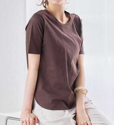 RANAN（ラナン）の「＜ＢＣ＞綿１００％ひんやりラウンドヘムプルオーバー（カットソー）」