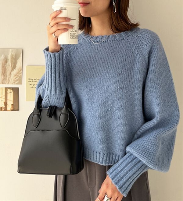 GeeRA（ジーラ）の「ボリュームスリーブショートニット（ニット・セーター）」｜詳細画像