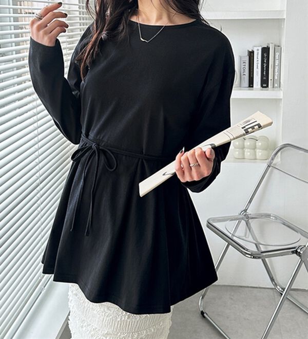 リボン付きペプラムカットソー - ベルーナ【公式】