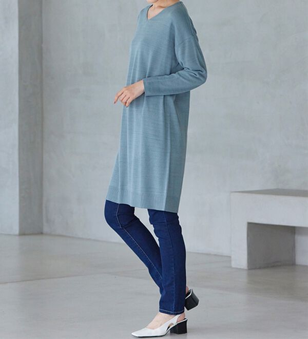 RANAN（ラナン）の「カシミヤタッチニットチュニックワンピース（チュニック）」｜詳細画像