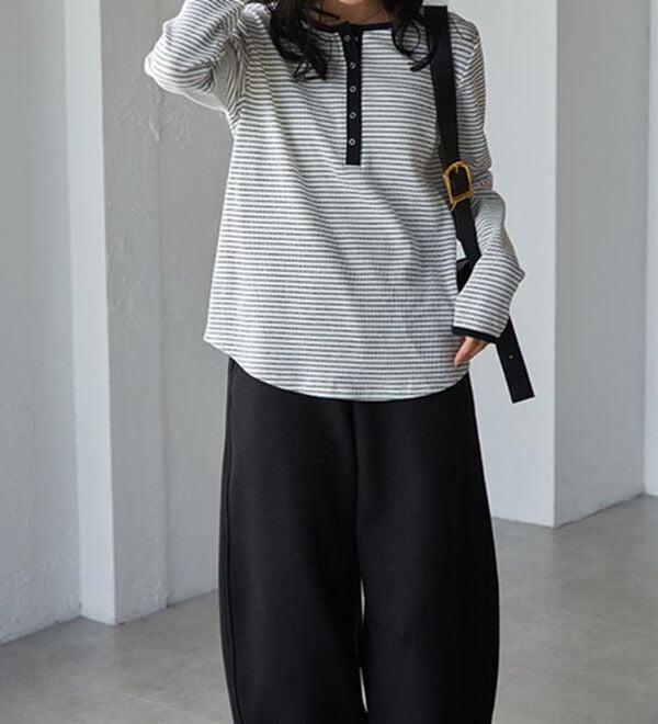 RANAN（ラナン）の「ヘンリーネックワッフルロンＴ（カットソー）」｜詳細画像