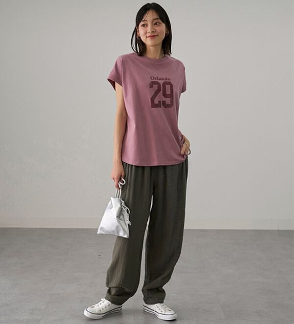 BELLUNA（ベルーナ）の「綿麻ダブルガーゼポッケギャザーパンツ（フルレングスパンツ）」｜詳細画像