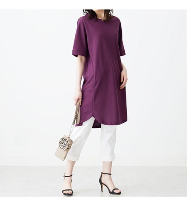 BELLUNA（ベルーナ）の「かのこ素材裾ラウンドチュニックワンピース（チュニックワンピース）」｜詳細画像