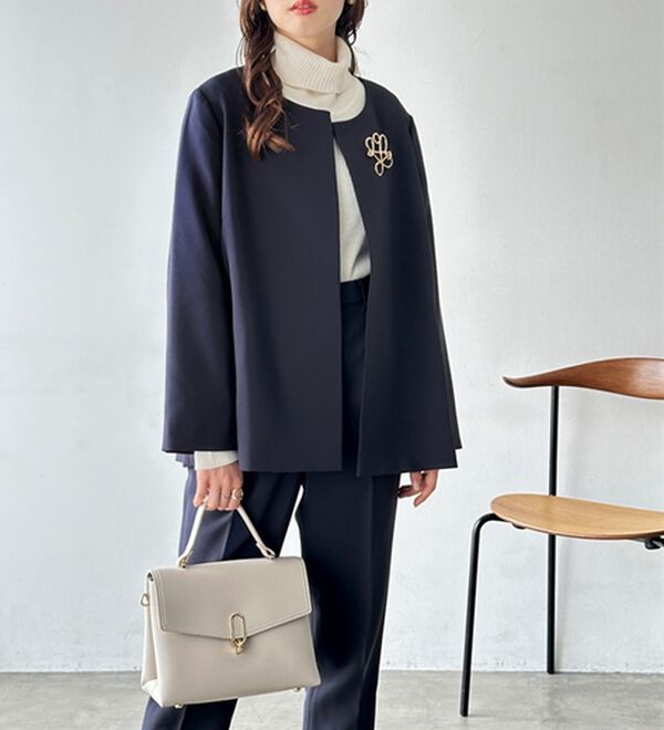 GeeRA（ジーラ）の「【２点セット】フレアーラインジャケットセットアップスーツ（パンツスーツ）」｜詳細画像