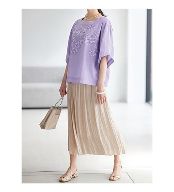 BELLUNA（ベルーナ）の「ひんやり！コード刺しゅう袖デザインブラウス（ブラウス）」｜詳細画像