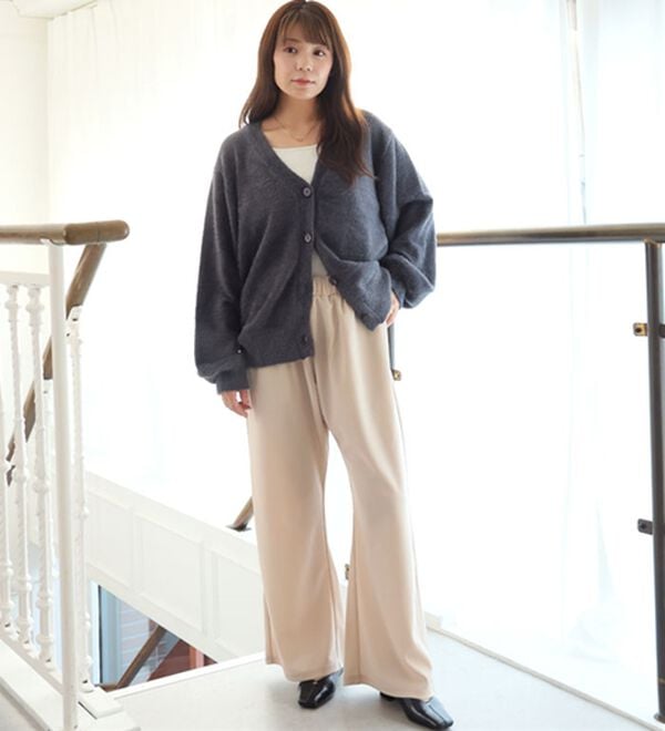 A HAPPY MARILYN（アハッピーマリリン）の「【大きいサイズ】【Ｌ～８Ｌ/選べる２丈】さらっと美脚ゆるカーブパンツ（ワイドパンツ・ガウチョ）」｜詳細画像