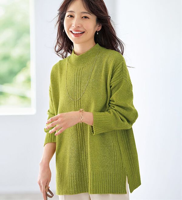 快適Lab．】洗える＆チクチクしにくい！ウール調ニットプルオーバー