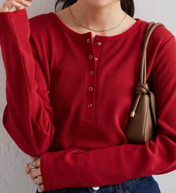 RANAN（ラナン）の「ヘンリーネックワッフルロンＴ（カットソー）」｜詳細画像