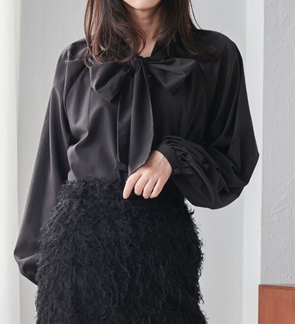 RANAN（ラナン）の「ボリュームボウタイブラウス（ブラウス）」｜詳細画像