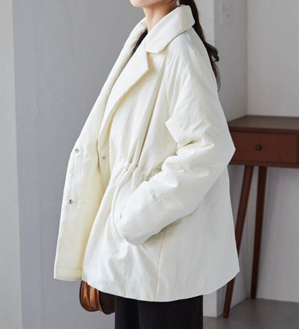 RANAN（ラナン）の「テーラードカラー中わたジャケット（ハーフコート）」｜詳細画像