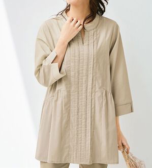 BELLUNA（ベルーナ）の「リサイクルコットンタックデザインブラウス（ブラウス）」｜詳細画像