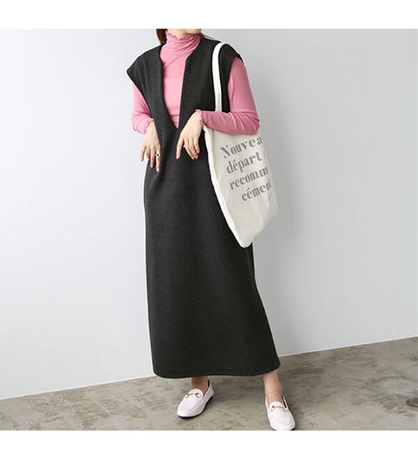 GeeRA（ジーラ）の「Ｖネックオーバーサイズジャンパースカート（ジャンパースカート）」｜詳細画像