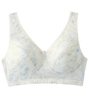 LAVIENNE（ラヴィエンヌ）の「【サラッと風が通る】涼感・風ブラ（ブラジャー）」｜アイボリー(花柄)