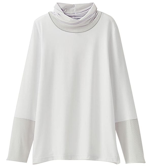 BELLUNA（ベルーナ）の「チュールデザイン首元ゆったりインナー（カットソー）」｜オフ白