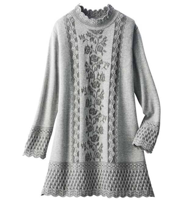 ルフラン（ルフラン）の「パネル柄ジャカードニットチュニック（チュニック）」｜詳細画像