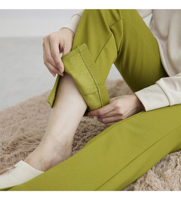 BELLUNA（ベルーナ）の「裏起毛かの子素材裾スリット美脚パンツ（フルレングスパンツ）」｜詳細画像