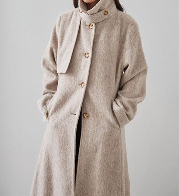 RANAN（ラナン）の「2WAYフレアーステンカラーシャギーコート（ロングコート）」｜詳細画像