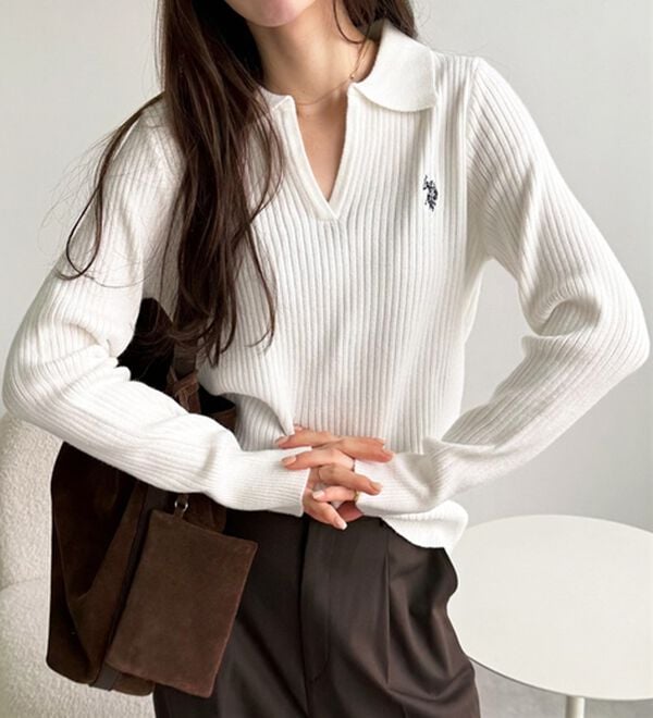 GeeRA（ジーラ）の「【U.S. POLO ASSN.】ポロ衿リブニット（ニット・セーター）」｜詳細画像